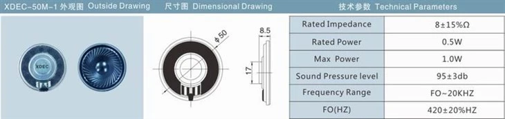 Siren speaker driver  XDEC-50M-1  Parameters