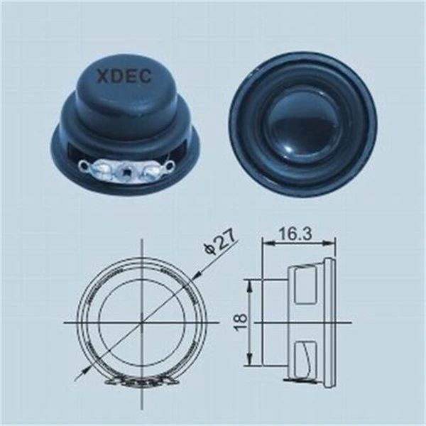 18*16.3mm 27Ohm 2watt Speaker
