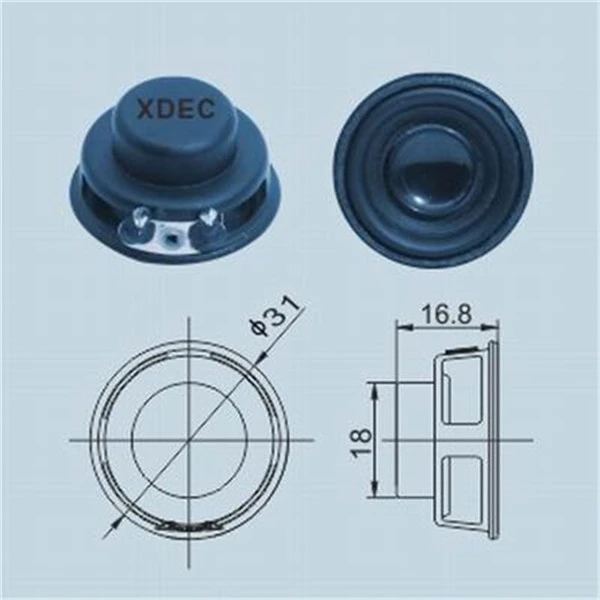 18*16.8mm 31Ohm 2watt Speaker