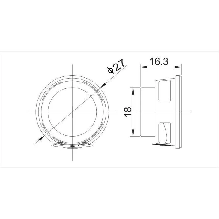 18*16.3mm 27Ohm 2watt Speaker