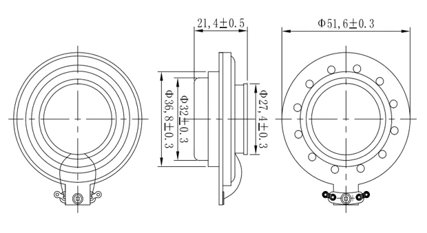 Vibration Speaker Driver Product dimensions Vibration Speaker Driver Product dimensions